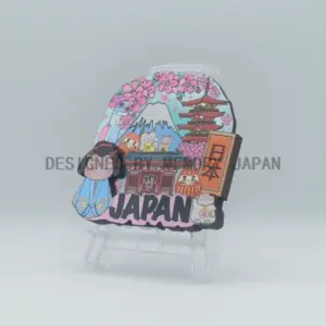 富士山と人形の日本風景