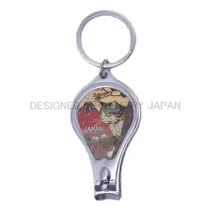 浮世絵風の猫と富士山